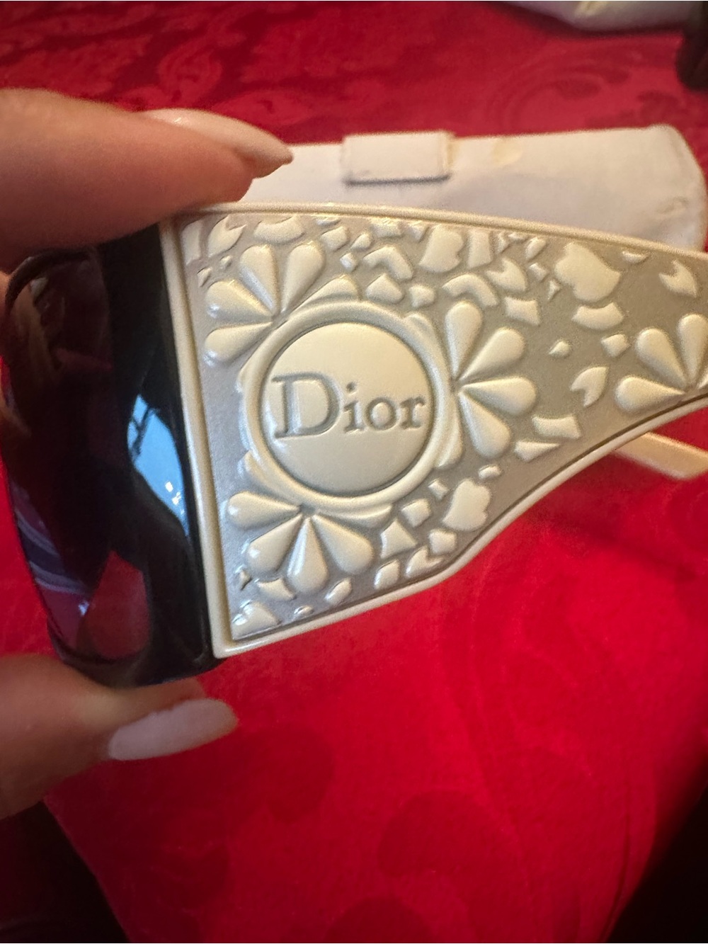 Dior Women's Oversized Black & White Sunglasses Cherry tree Design - Picture 3 of 4